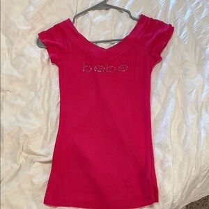 Bebe Y2K sparkly beaded shirt